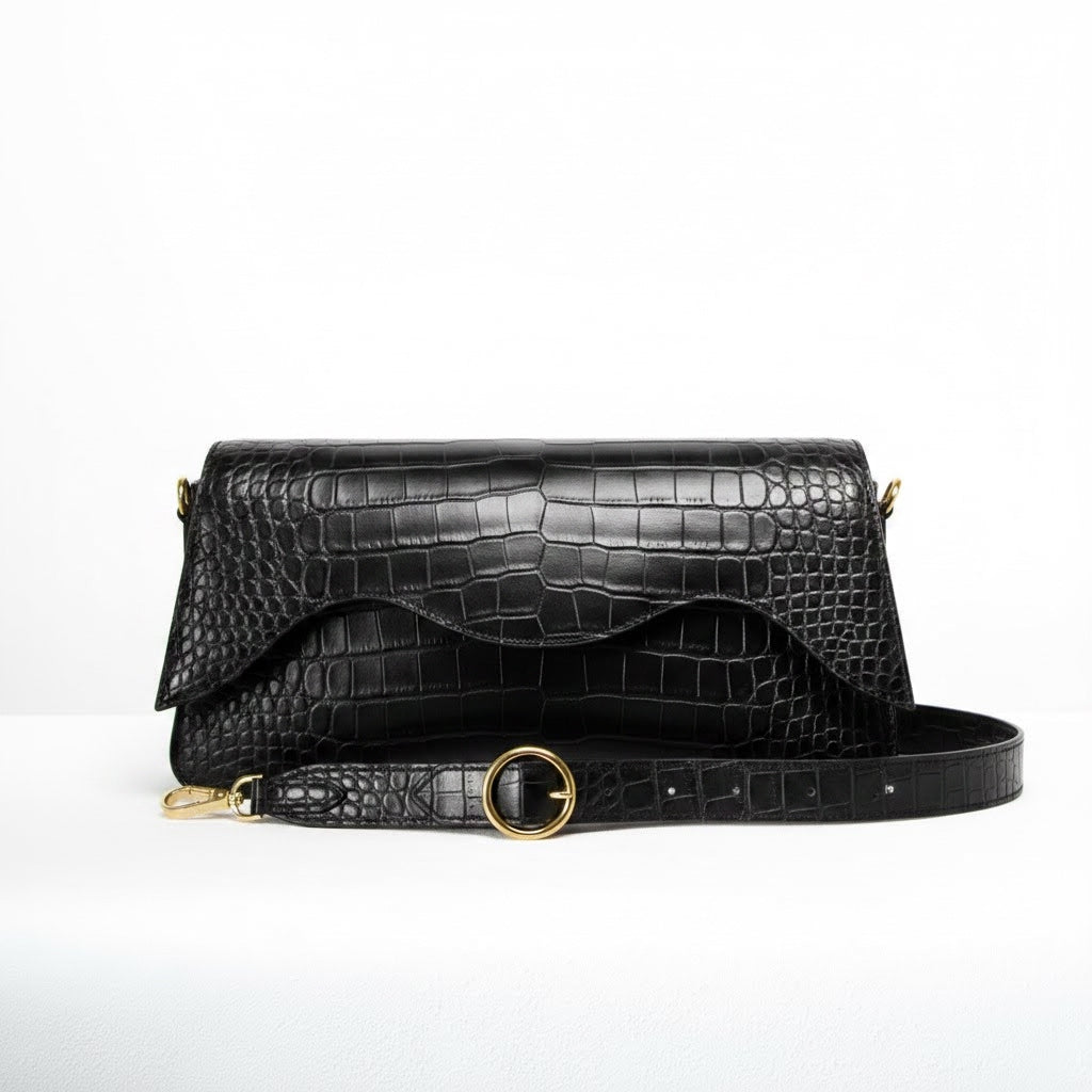 Amour - Ebony Crocodile Niloticus Leather