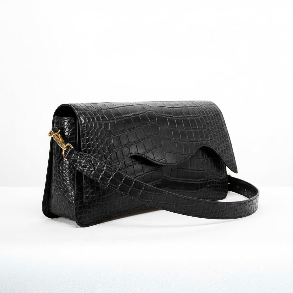 Amour - Ebony Crocodile Niloticus Leather