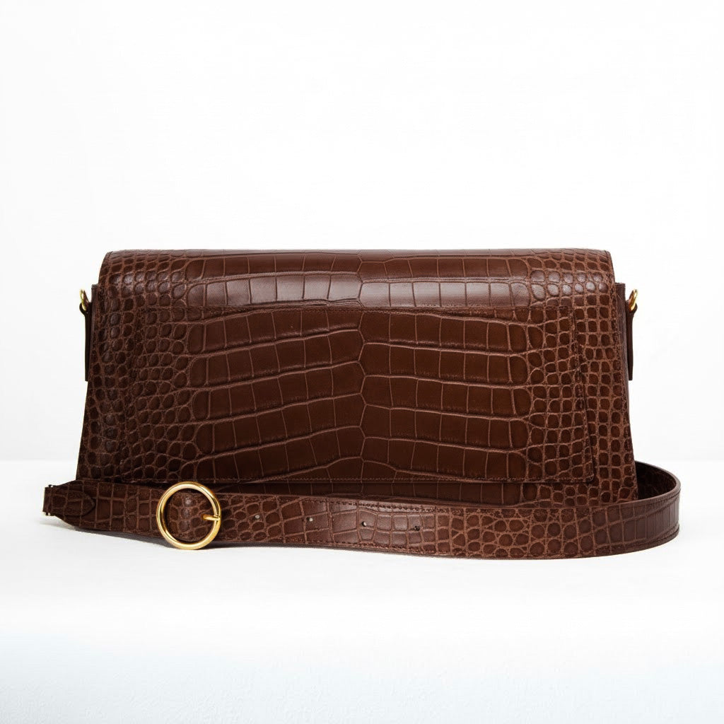 Amour - Chocolate Crocodile Niloticus Leather