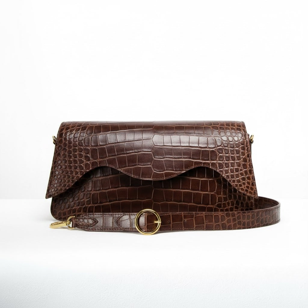 Amour - Chocolate Crocodile Niloticus Leather