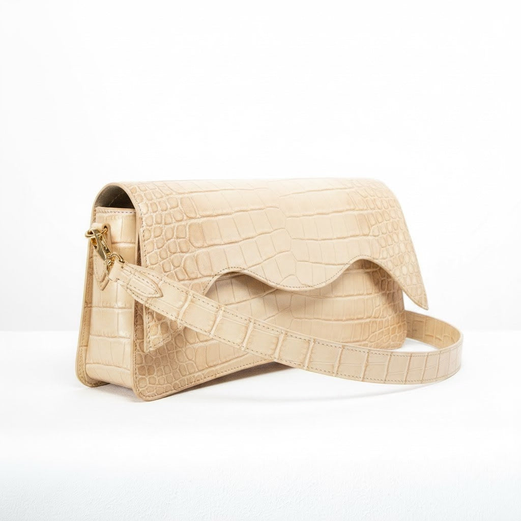 Amour - Créme Crocodile Niloticus Leather