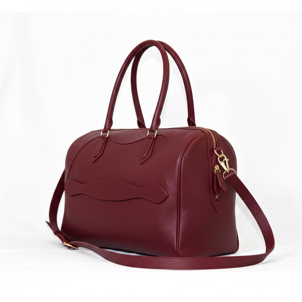 Aurora - Burgundy Caviar Calf Leather