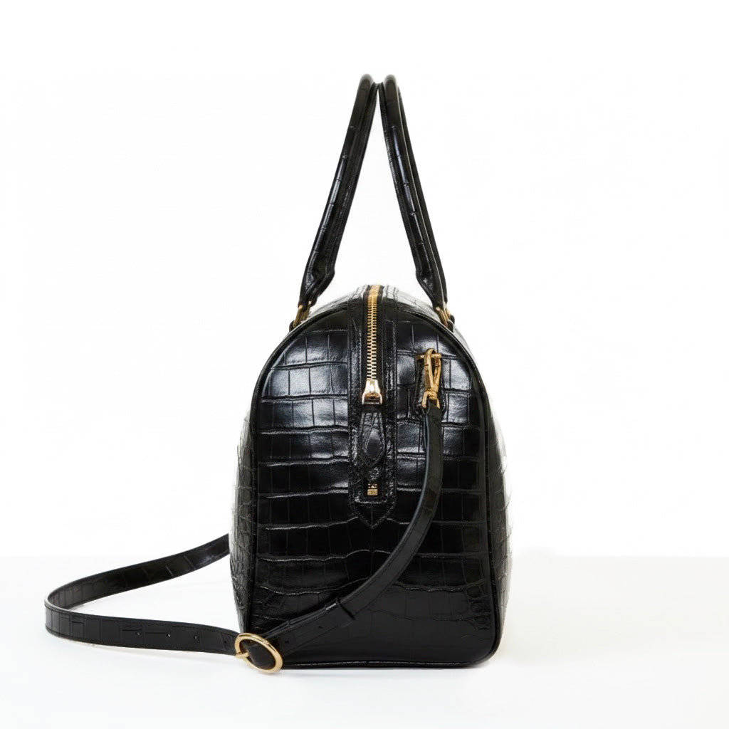 Aurora - Ebony Crocodile Niloticus leather