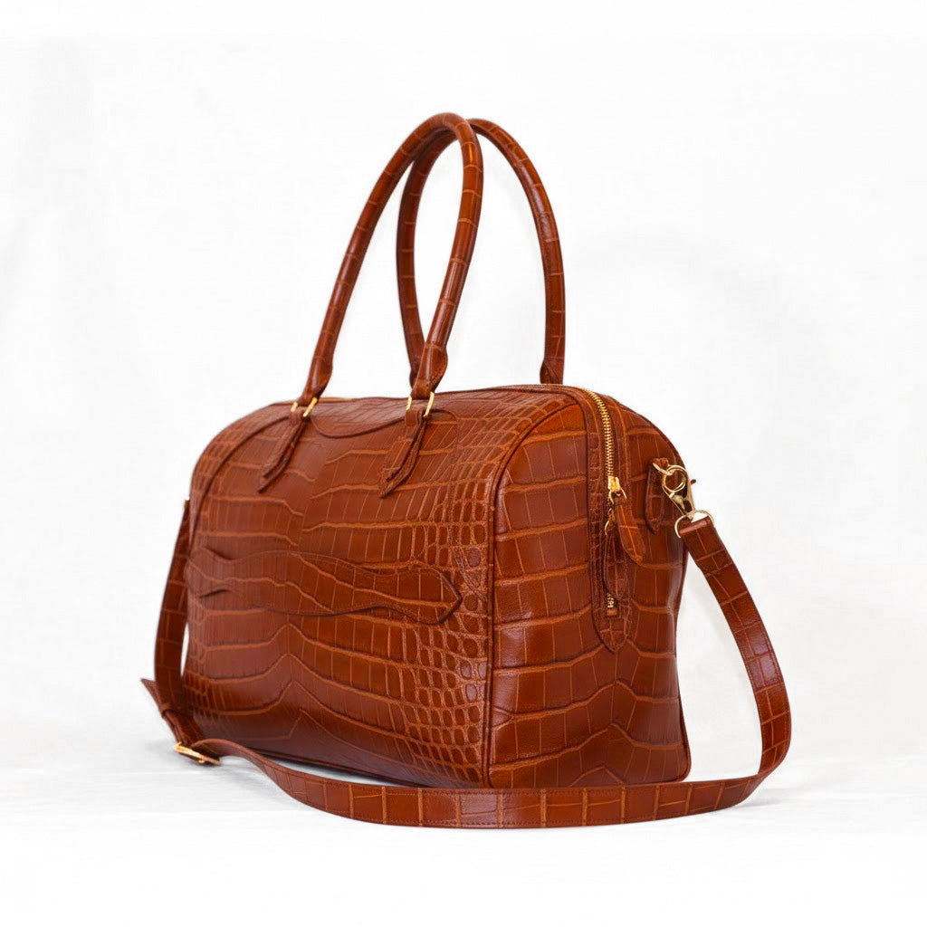 Aurora - Chocolate Crocodile Niloticus leather