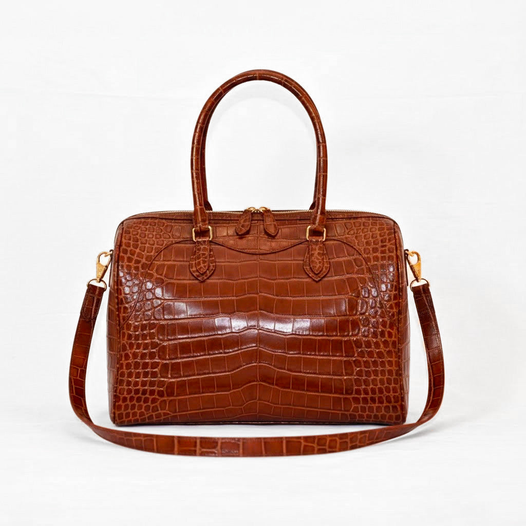 Aurora - Chocolate Crocodile Niloticus leather