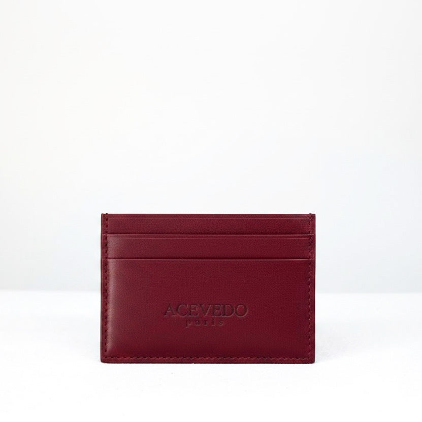 Card Holder - Burgundy Calf leather
