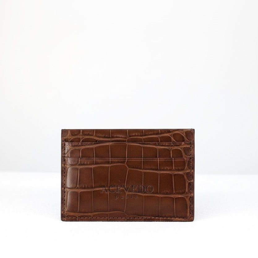 Card Holder - Chocolate Crocodile Niloticus leather