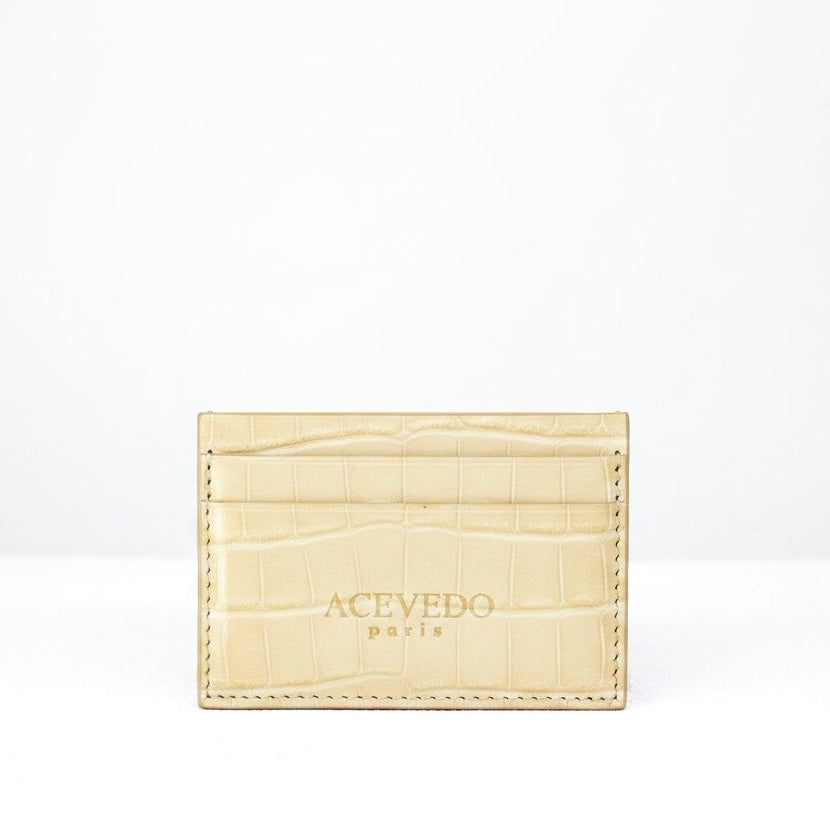Card Holder - Créme Crocodile Niloticus leather