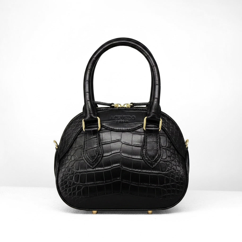 Mini Rêve - Ebony Crocodile Niloticus Leather
