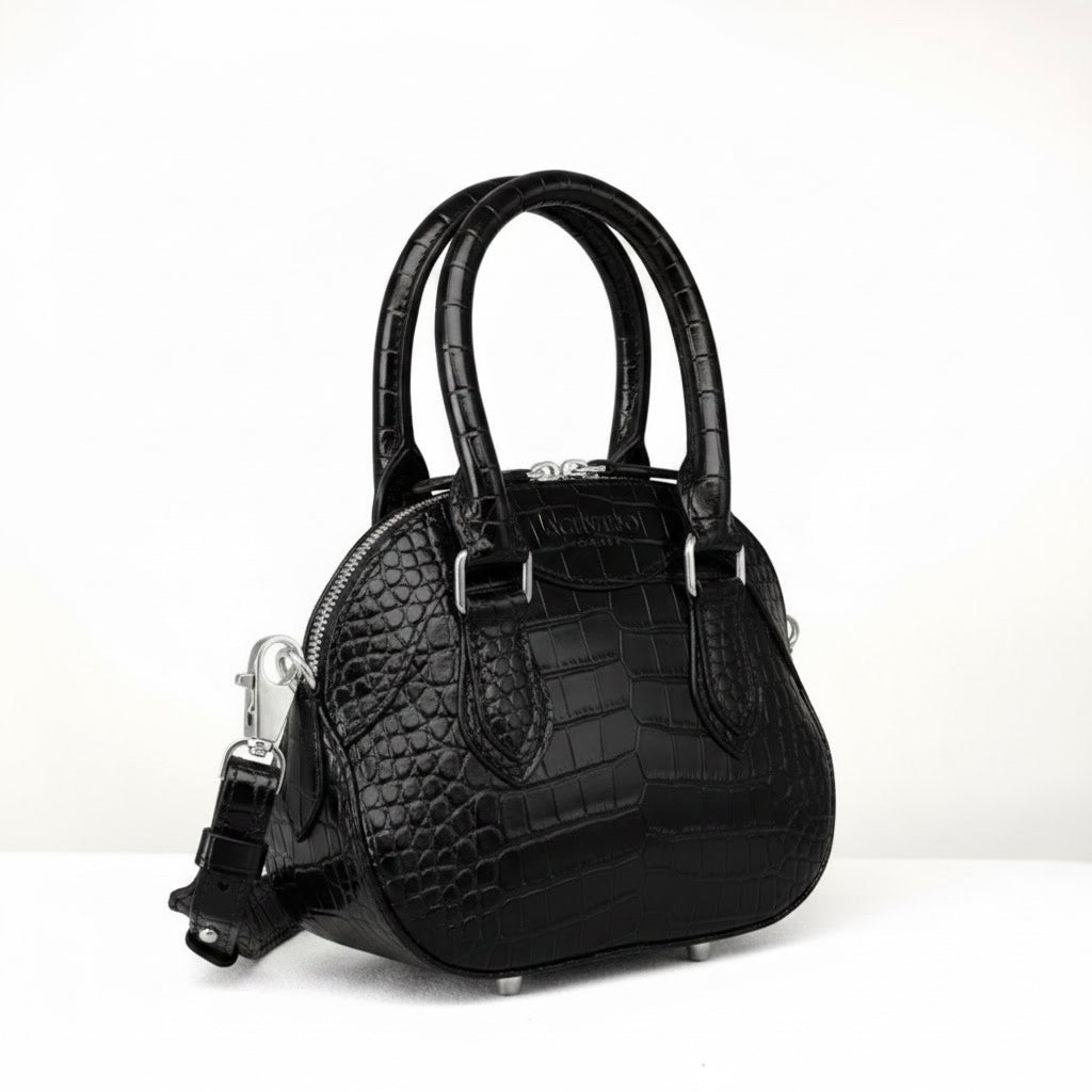 Mini Rêve - Ebony Crocodile Niloticus Leather