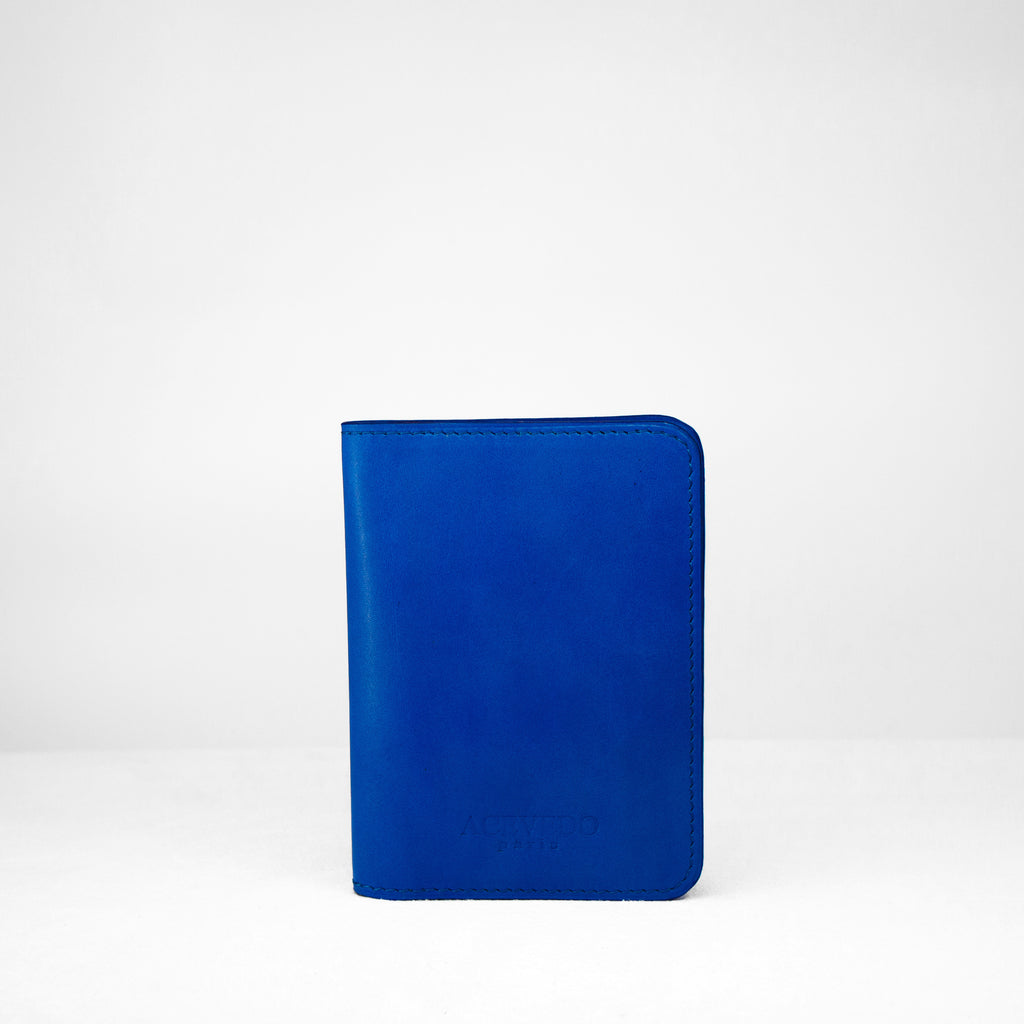 Passport Holder - Electric Blue Calf leather