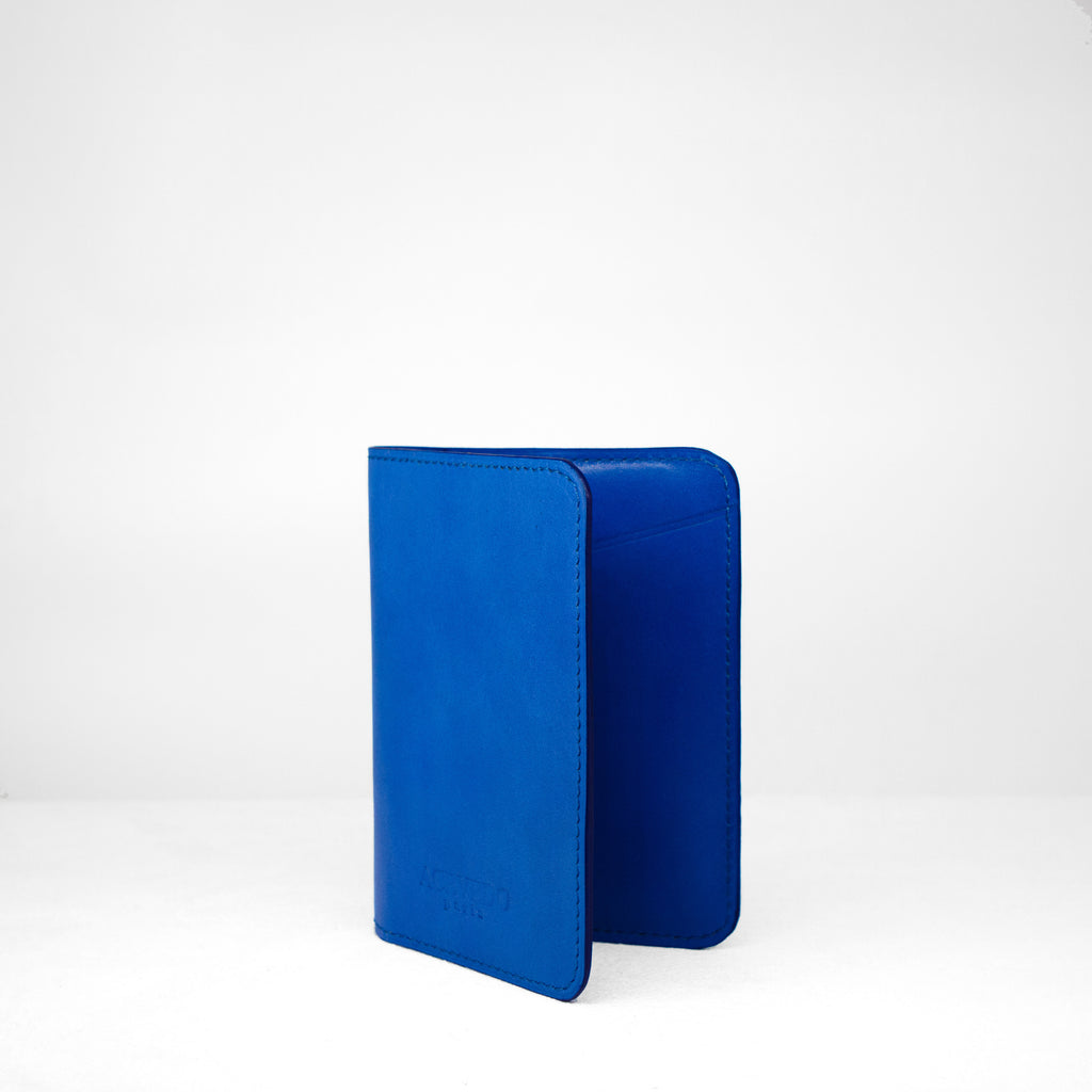 Passport Holder - Electric Blue Calf leather
