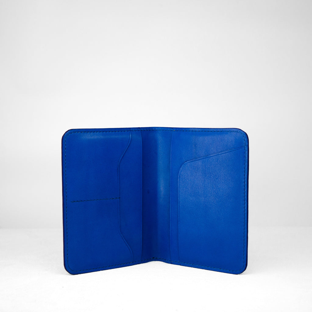Passport Holder - Electric Blue Calf leather