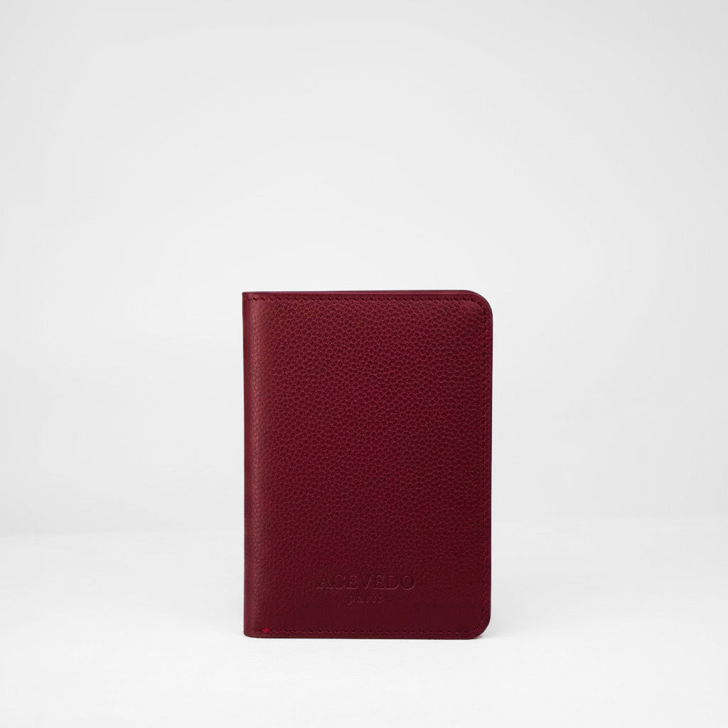 Passport Holder - Burgundy Calf leather