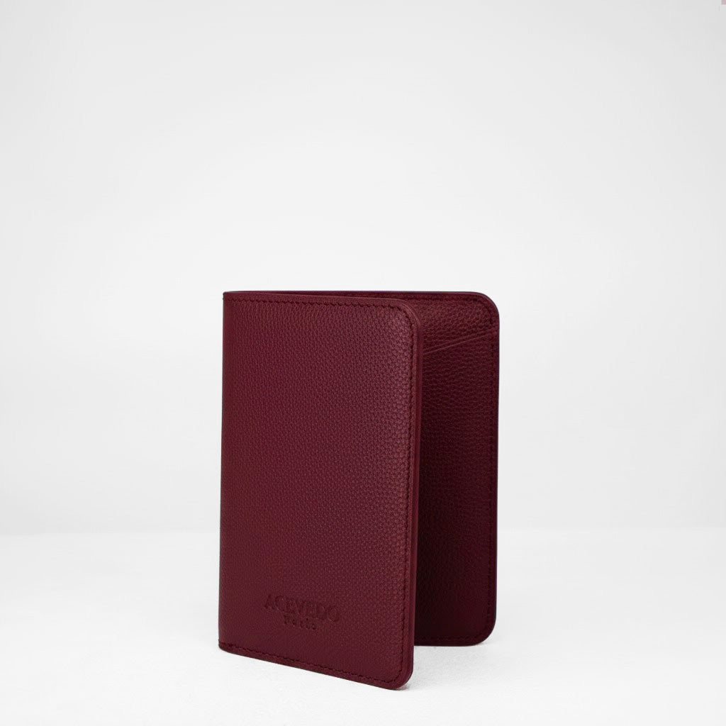 Passport Holder - Burgundy Calf leather