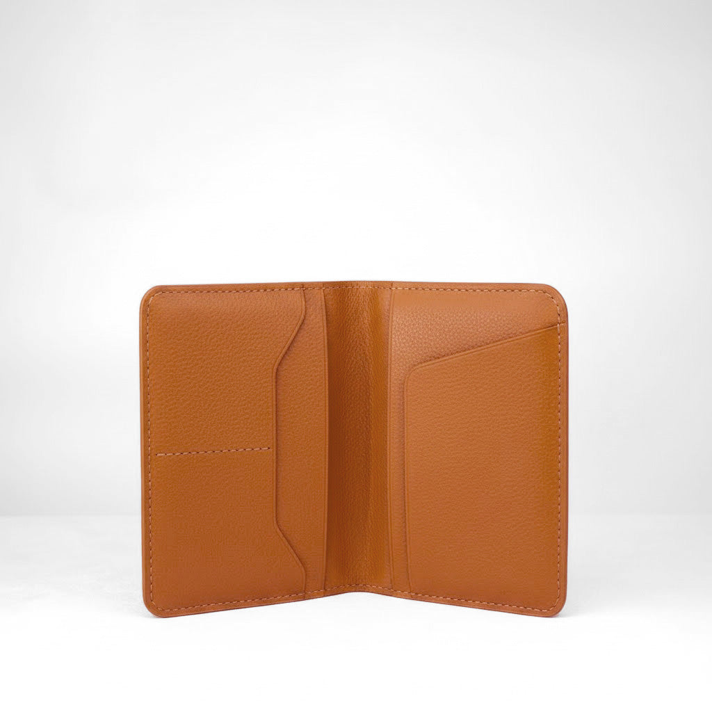 Passport Holder - Caramel Calf leather