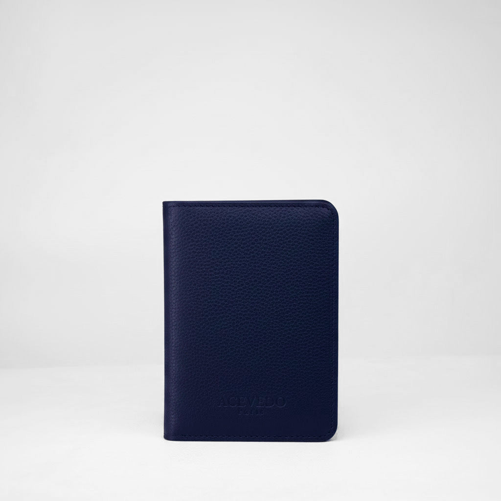 Passport Holder - Navy Blue Calf leather