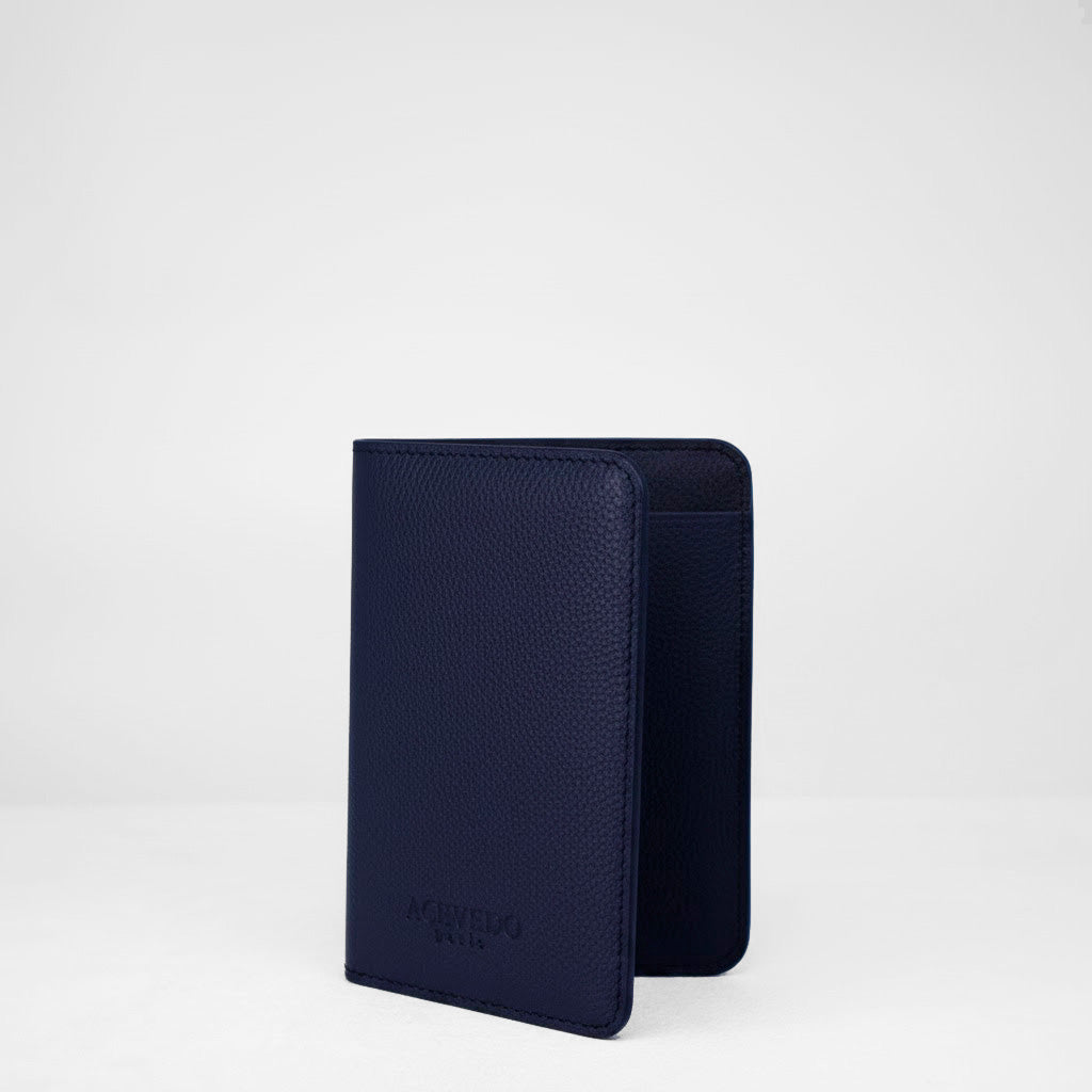 Passport Holder - Navy Blue Calf leather