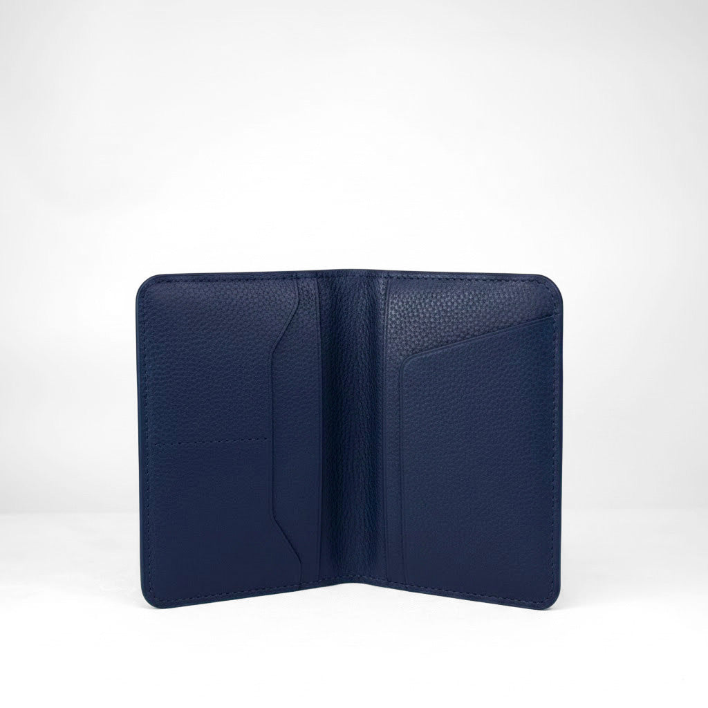 Passport Holder - Navy Blue Calf leather