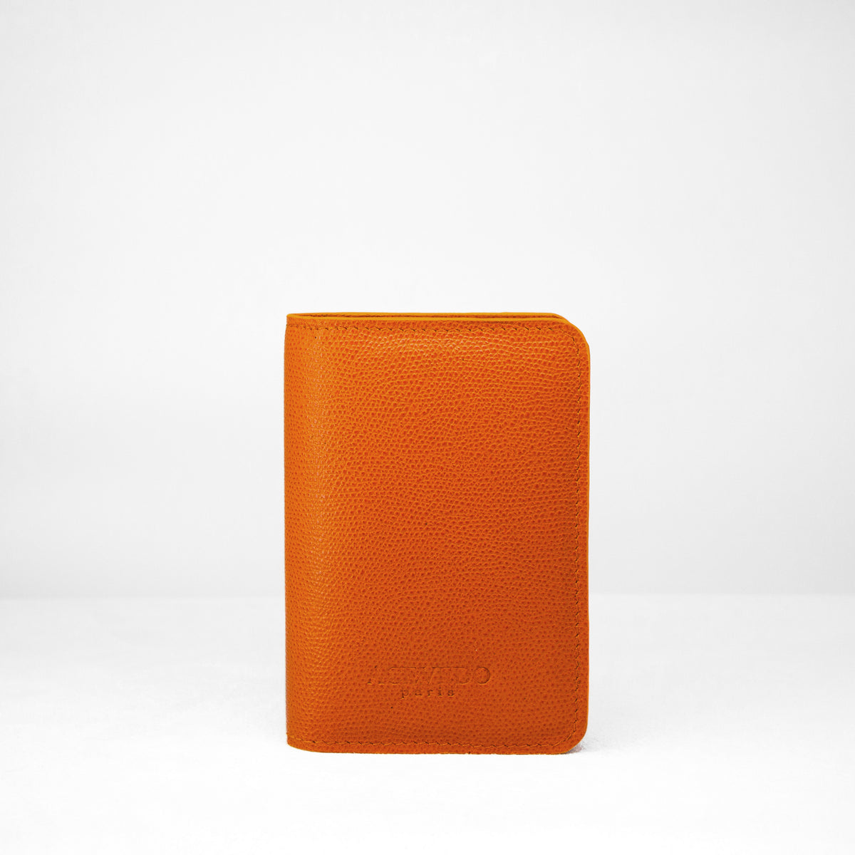 Passport Holder - Orange Calf leather
