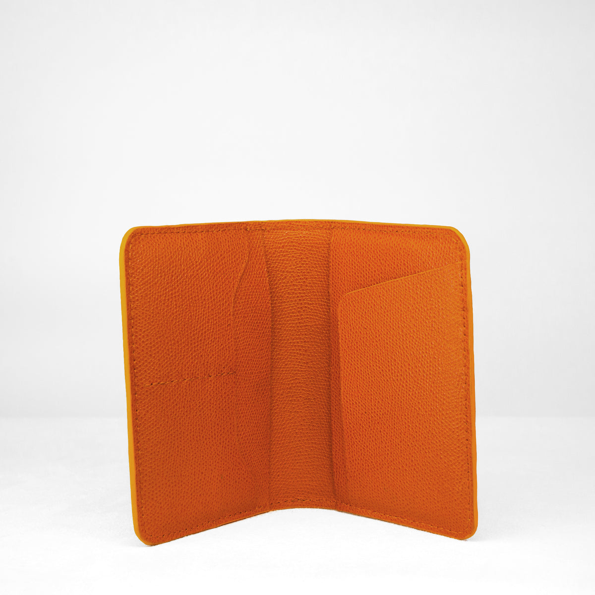 Passport Holder - Orange Calf leather