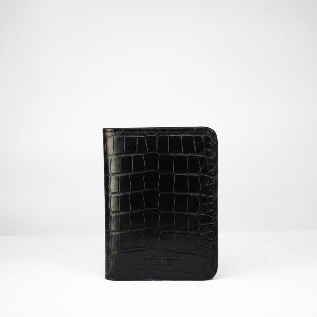 Passport Holder - Ebony Crocodile Niloticus Leather