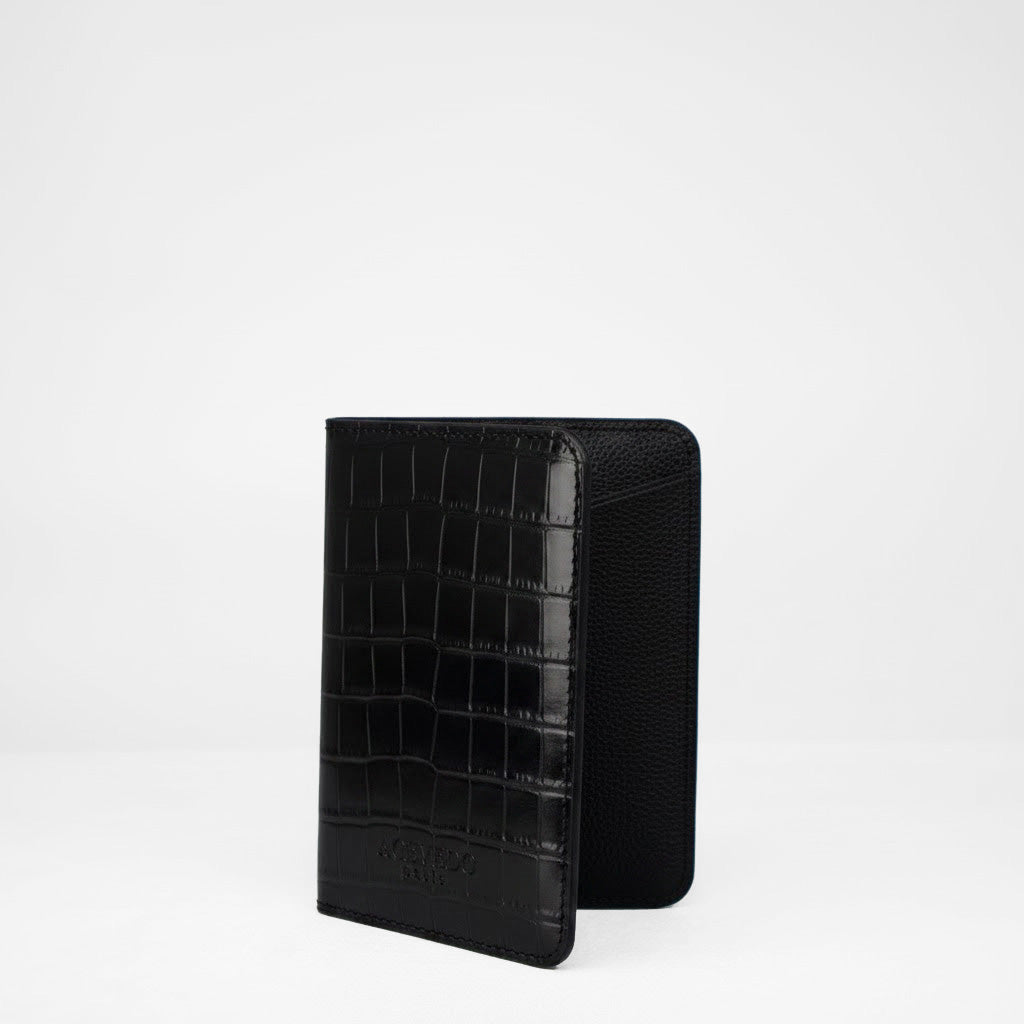 Passport Holder - Ebony Crocodile Niloticus Leather