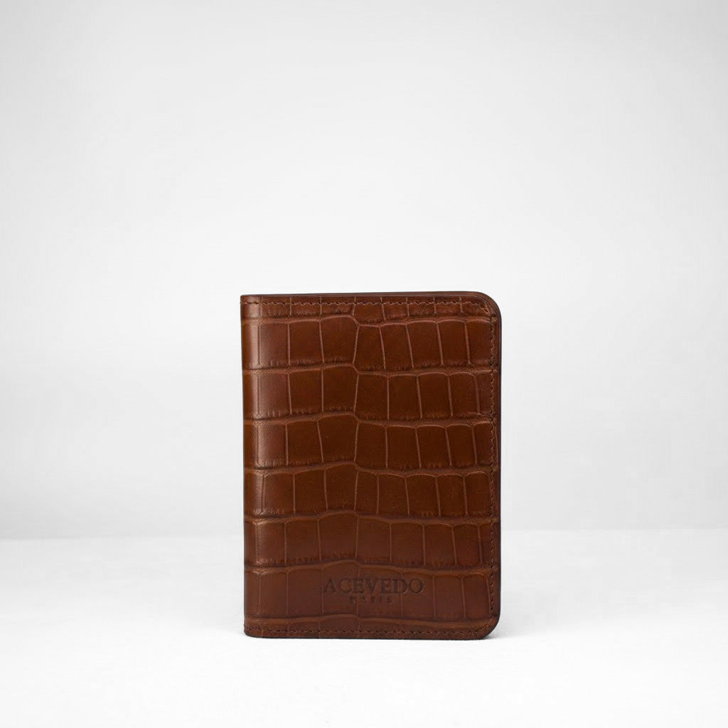 Passport Holder - Chocolate Crocodile Niloticus Leather