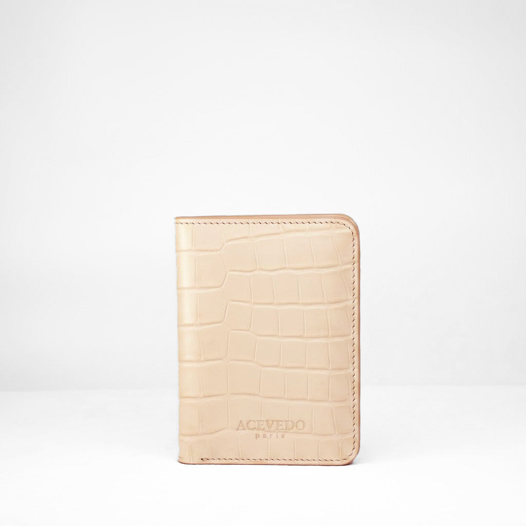 Passport Holder - Créme Crocodile Niloticus Leather