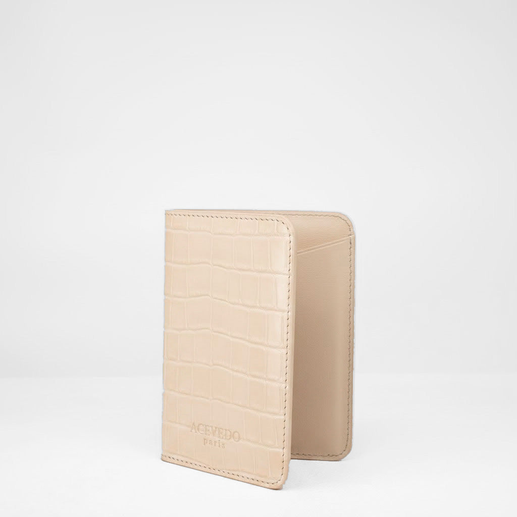 Passport Holder - Créme Crocodile Niloticus Leather