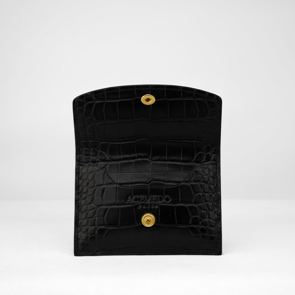 Ellie Wallet - Ebony Crocodile Niloticus Leather