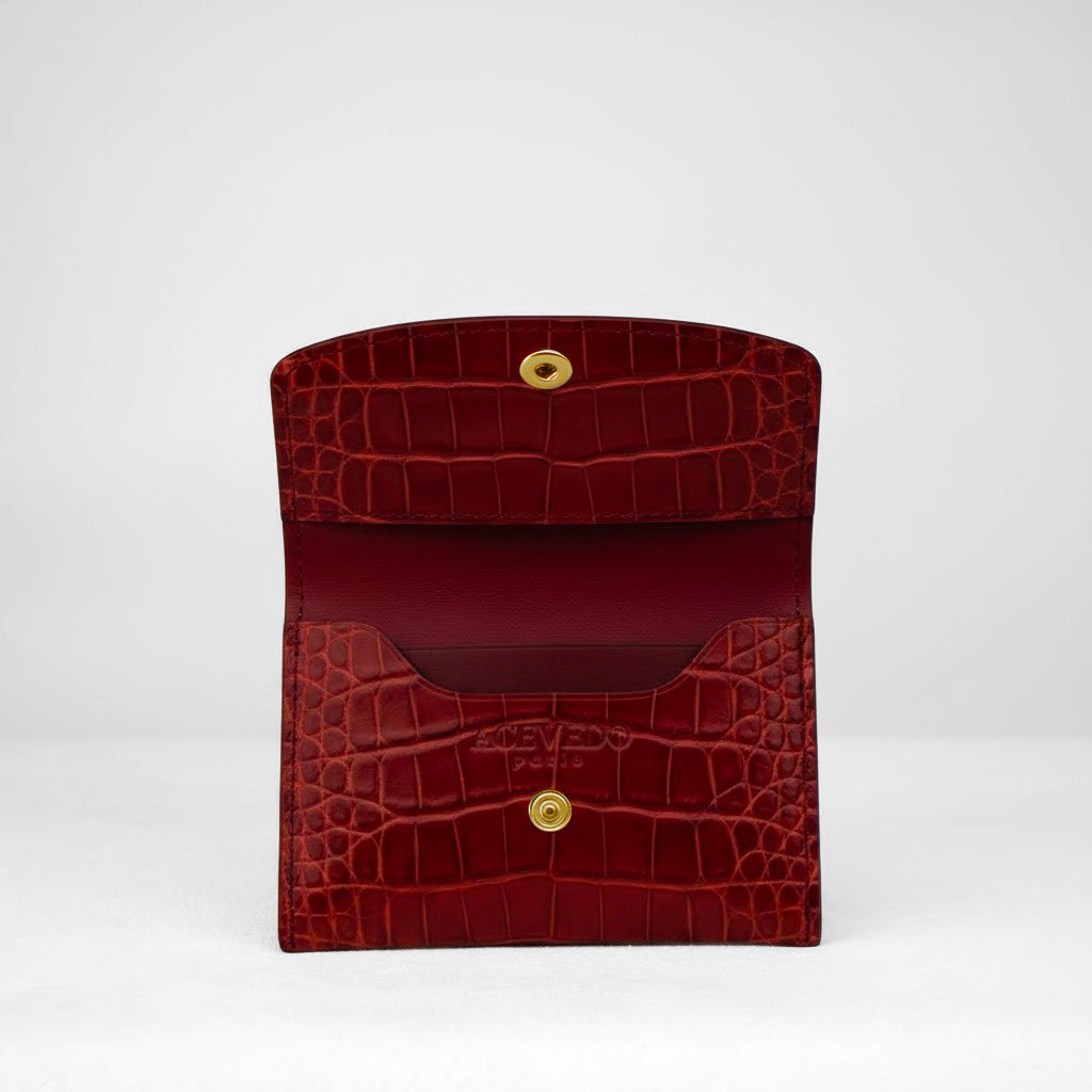 Ellie Wallet - Ruby Crocodile Niloticus Leather