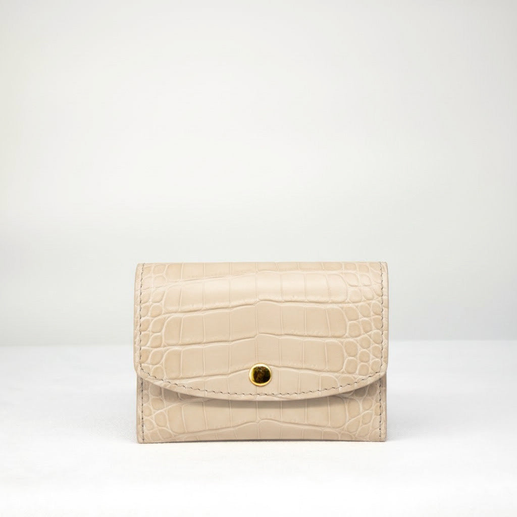 Ellie Wallet - Créme Crocodile Niloticus Leather