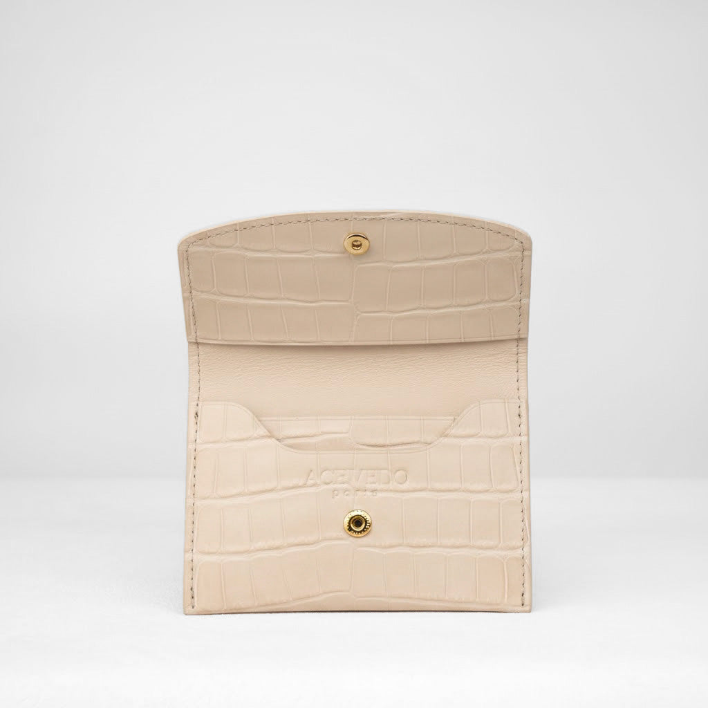 Ellie Wallet - Créme Crocodile Niloticus Leather
