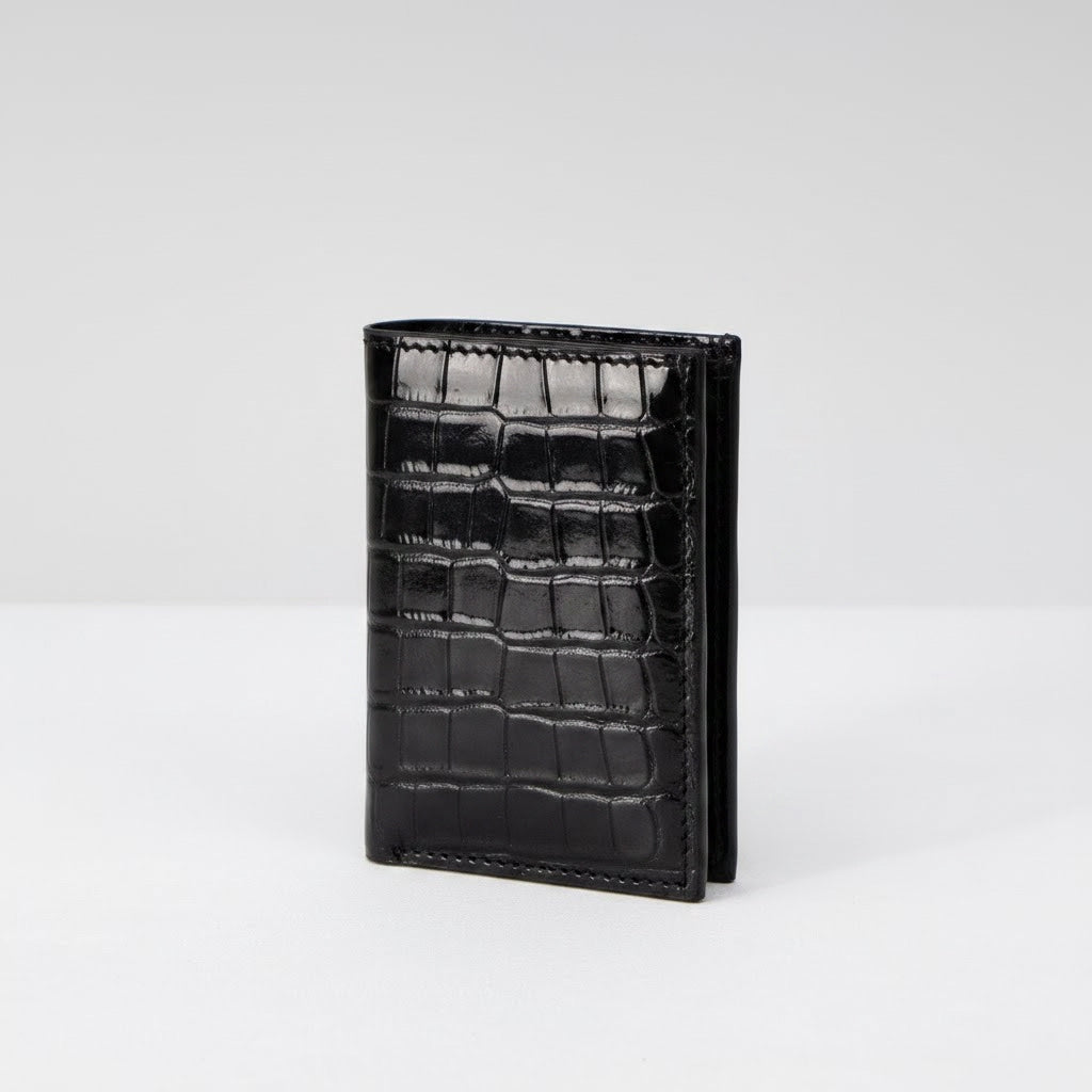 Vincent Wallet - Ebony Crocodile Niloticus leather